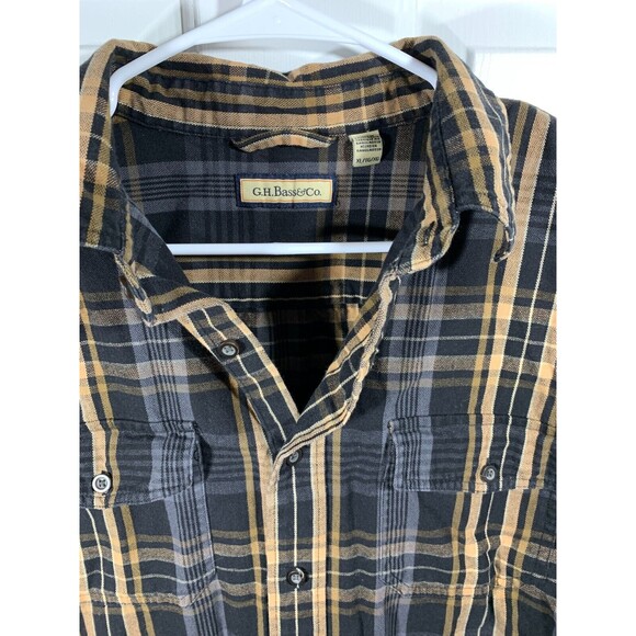GH Bass & Co Plaid XL Button-up Long Sleeve Shirt Long Short Design Pockets - Picture 5 of 13